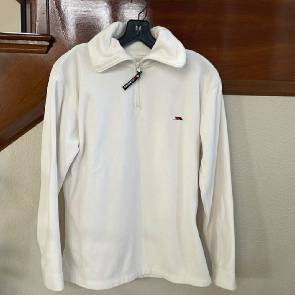 Fleece Off White Long Sleeve Top Large